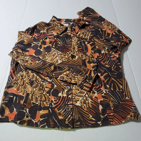 Company Collection Jacket Women's Size 14 1970's Brown Orange Vintage - Picture 9 of 9